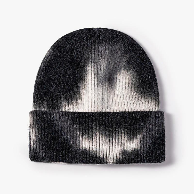 wholesale personalised caps and beanies crochet all over print tie dye beanie knit hat for women men