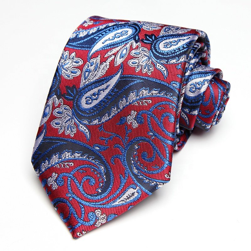 8cm Wholesale mens luxury paisley necktie brown fashion microfiber ascot neck ties for men business