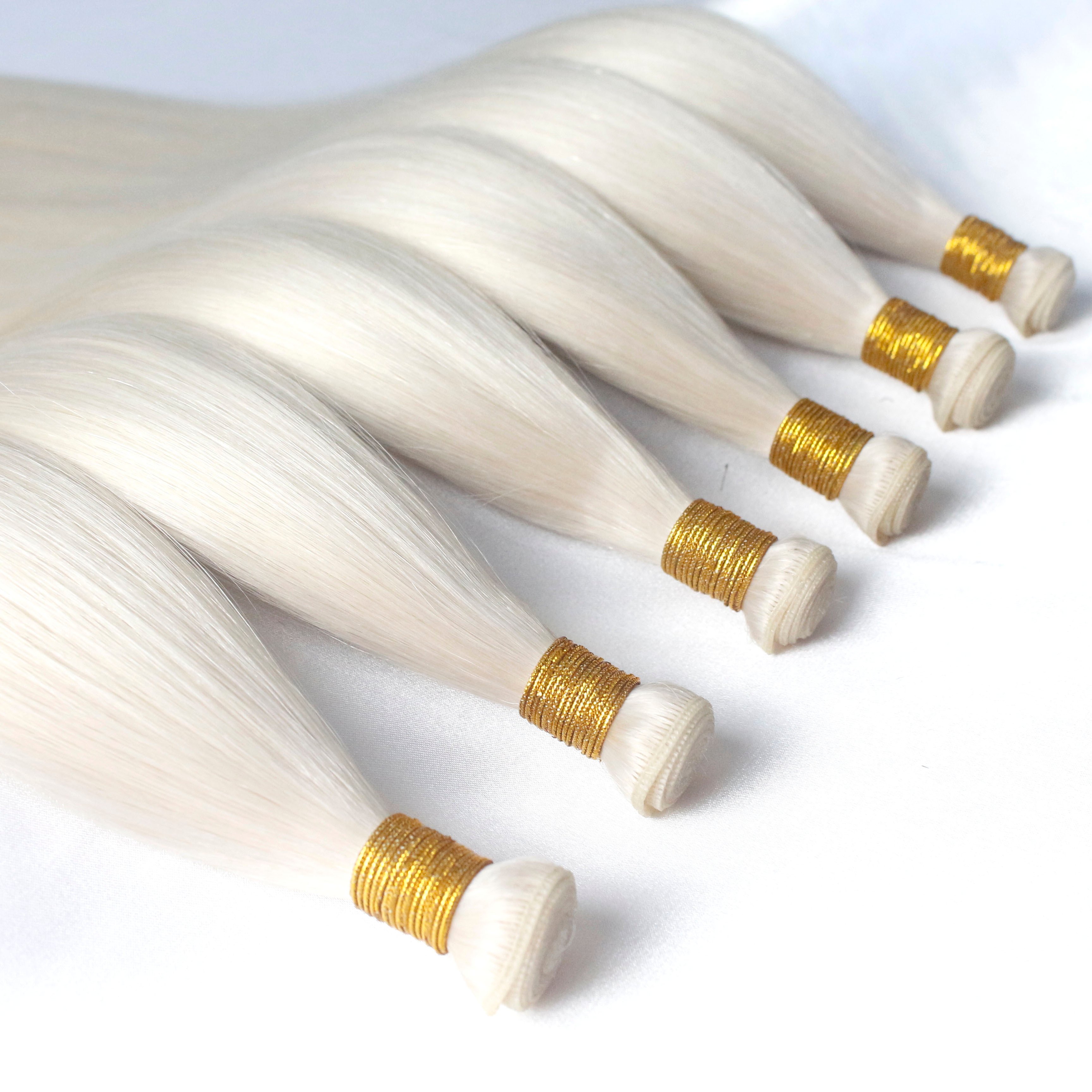 Wholesale Price Solid Color Mixed Color Comfortable Invisible Remy Virgin Human Hair Hand Tied Extensions