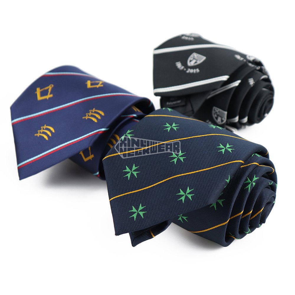 Wide Ties Striped Woven China Polyester Necktie Manufacturer Custom Neck Tie For Men With Logo
