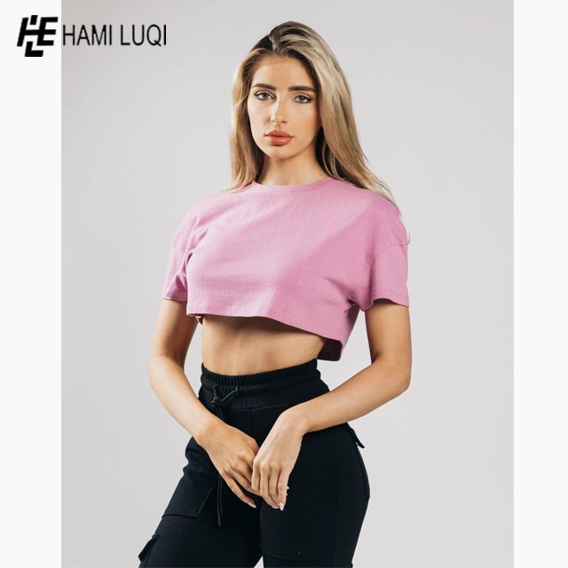 New Arrival Wholesale Custom T-shirt Crop Women's T-shirt Breathable Crop Top T-Shirt premium, slim