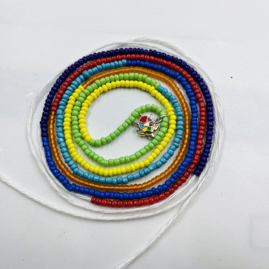2024 New colorful waist bead chain tie African waist bead Bohemian handmade beaded beach chain