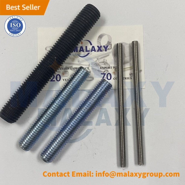 MALAXY Round Nut Blue White Zinc Round Steel Rodstie Mesin Threaded Rod