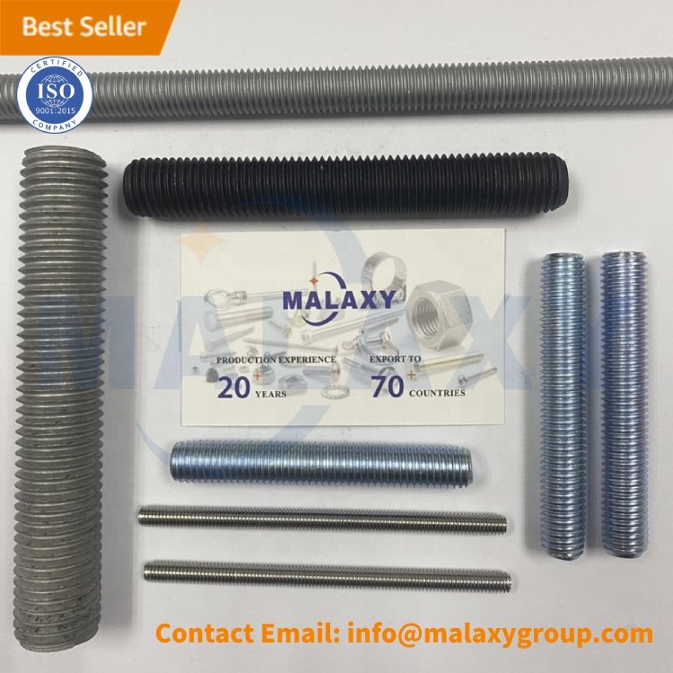 MALAXY Round Nut Blue White Zinc Round Steel Rodstie Mesin Threaded Rod