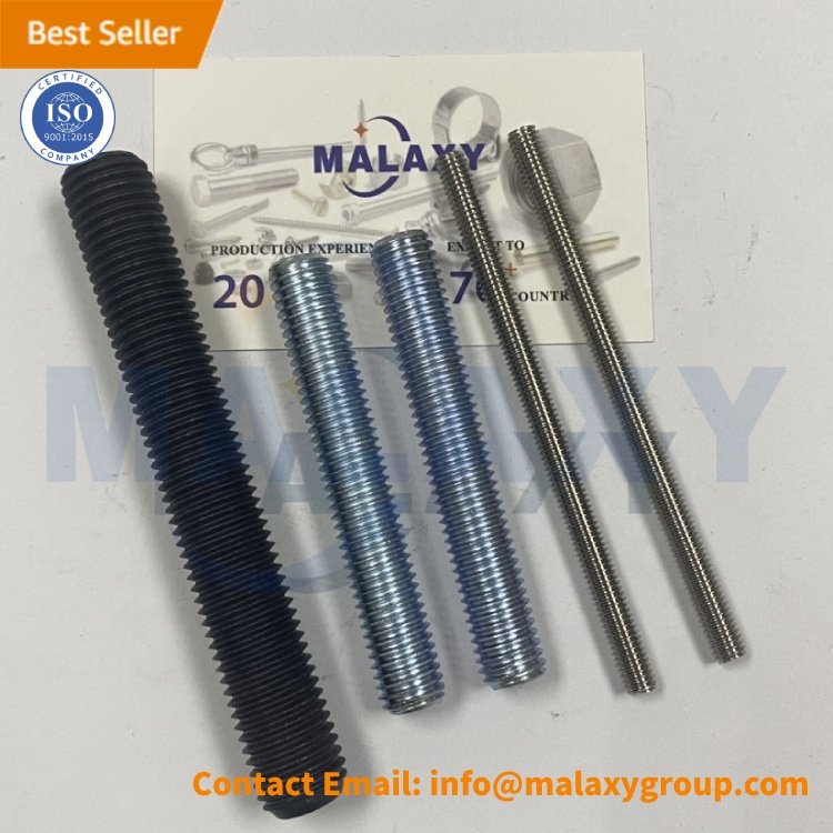 MALAXY Round Nut Blue White Zinc Round Steel Rodstie Mesin Threaded Rod