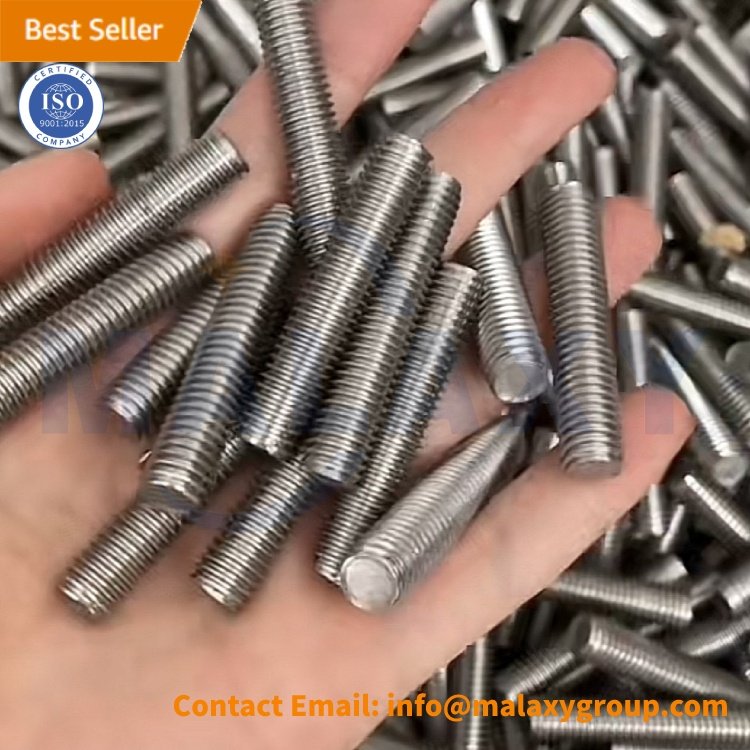 MALAXY Round Nut Blue White Zinc Round Steel Rodstie Mesin Threaded Rod