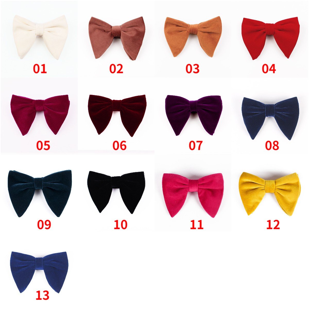 D1242 Wedding Gentleman Tuxedo Velvet Bowties Mens Bow Tie
