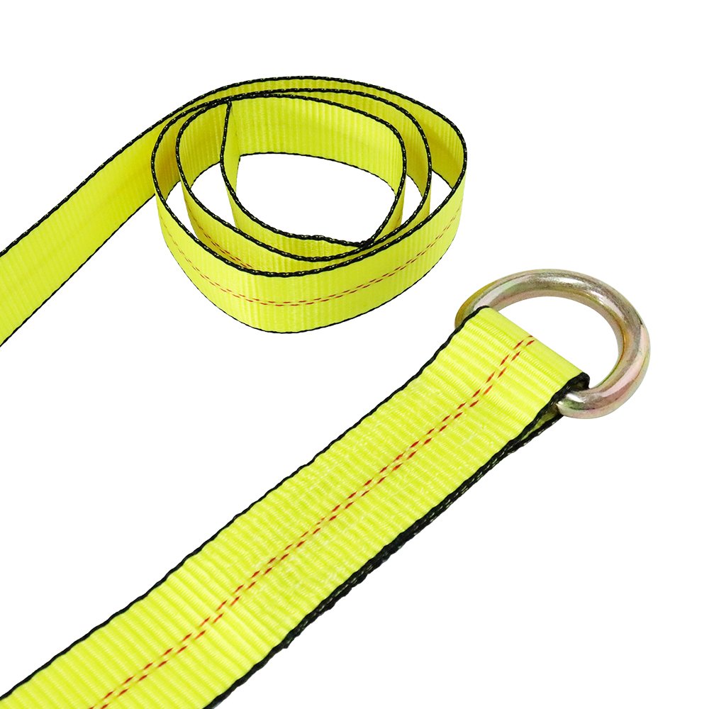 4 Pack of 2" x 8' Lasso Strap with 2" Long Handle Ratchet and J Finger Hook Tie Down for Wheel Lifting