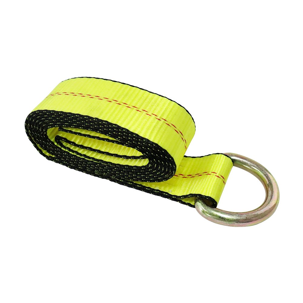 4 Pack of 2" x 8' Lasso Strap with 2" Long Handle Ratchet and J Finger Hook Tie Down for Wheel Lifting