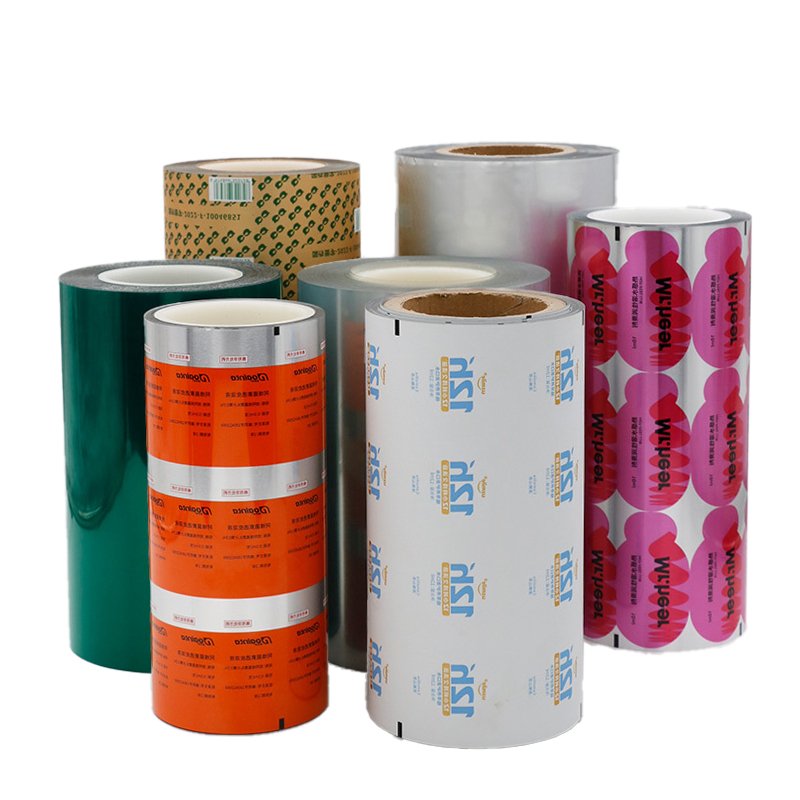 Easy Tear Aluminum Foil Roll Film with Logo Printing PET Composite Film Brushed Packaging Fully Automatic Food Sealing Machines