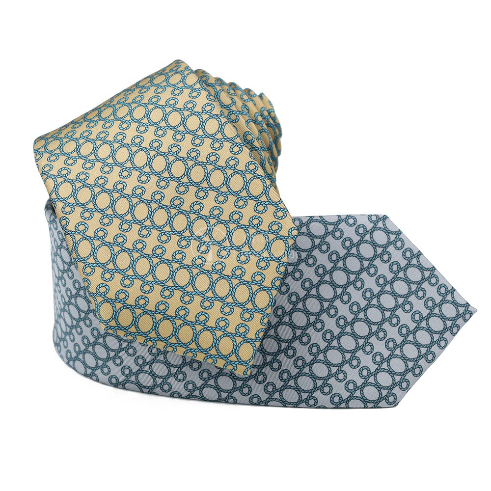 2023 Designer Handmade Neckties Collection Geometric Rope Pattern Custom 100% Silk Men Printed Neck Tie