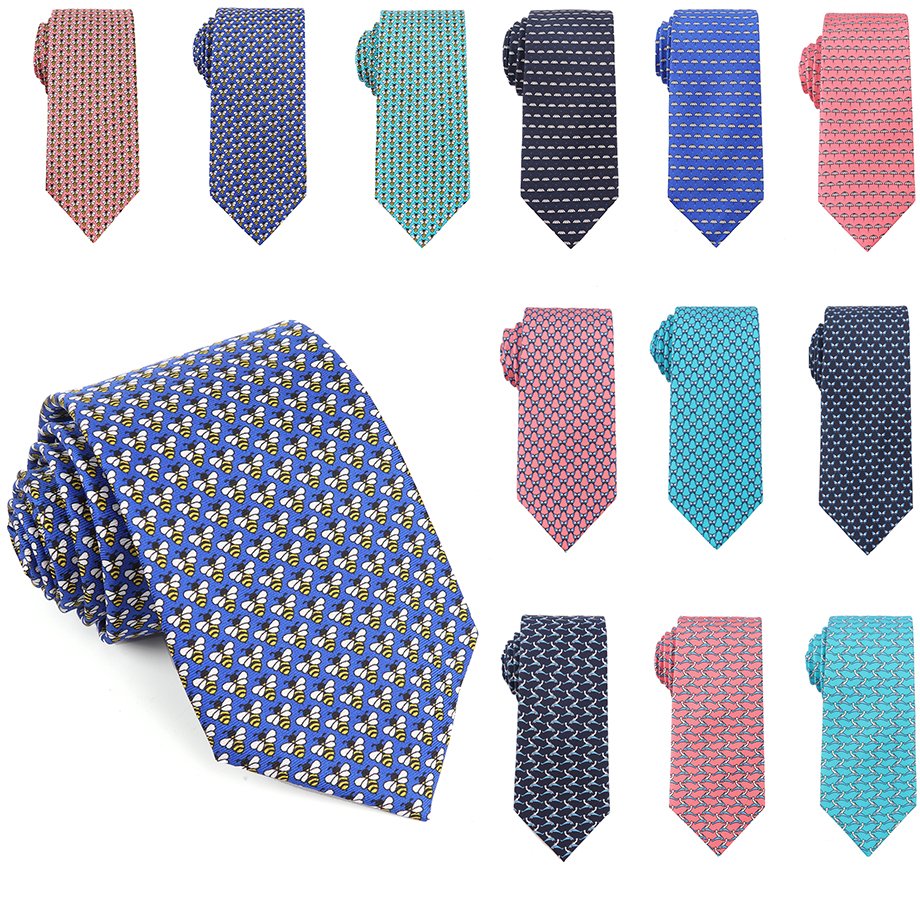 100% silk ties hand made animal print mulberry silk ties