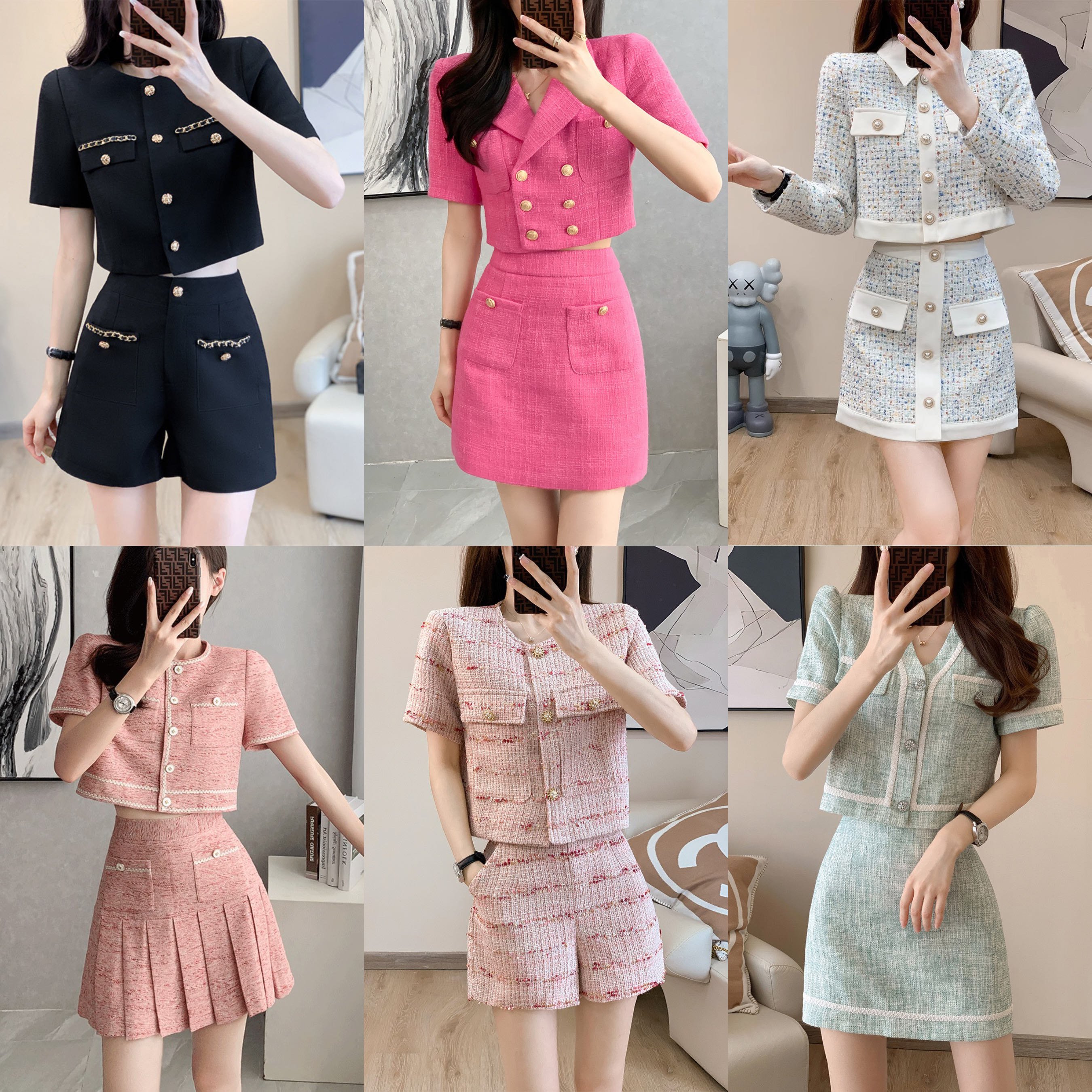 High quality wholesale small fragrance style new set, popular summer top and shorts two-piece summer outfit