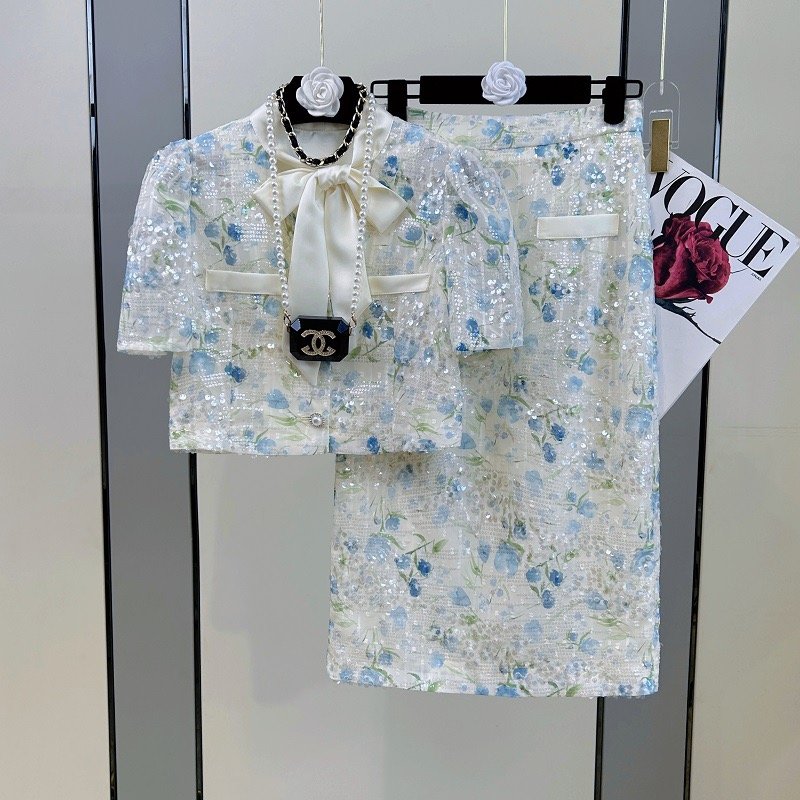 High quality wholesale small fragrance style new set, popular summer top and shorts two-piece summer outfit