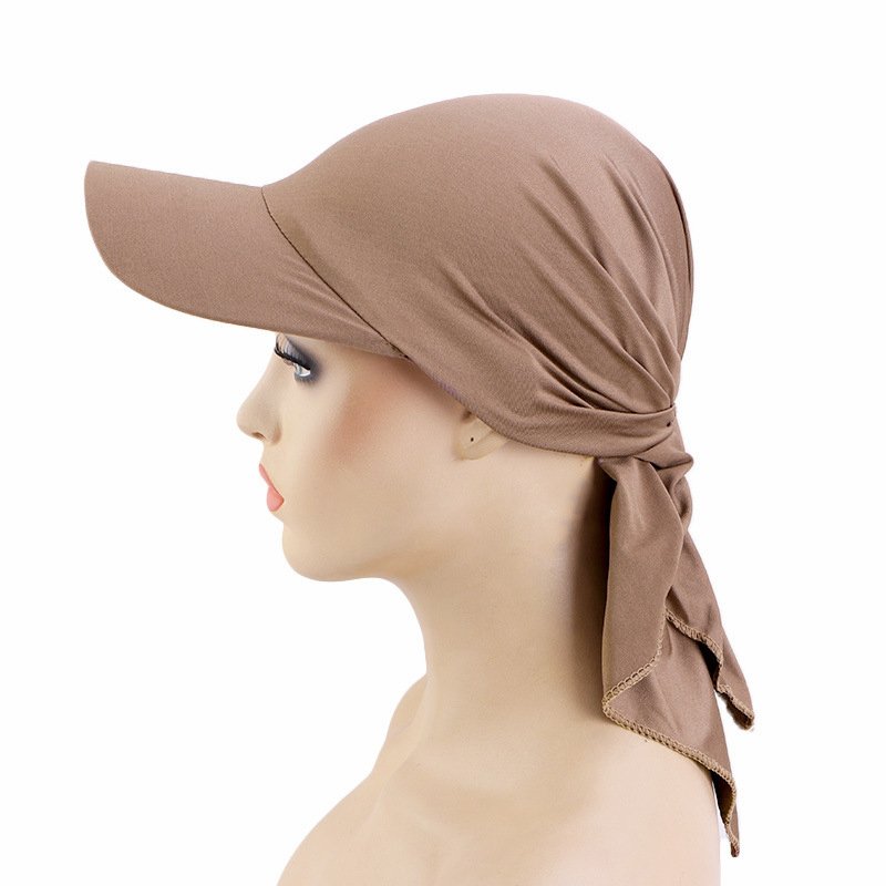 Syh48 Outdoor Casual Bandana Hat Headwear for Women Brim Visor Head Scarf Pre Tied Headwraps Lightweight Skull Cap