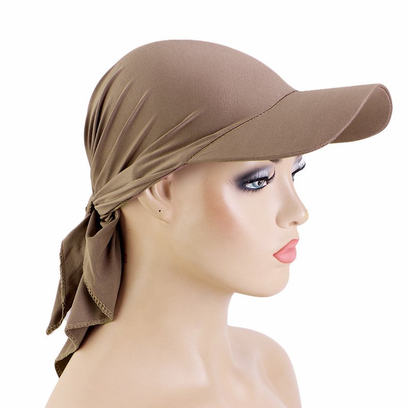 Syh48 Outdoor Casual Bandana Hat Headwear for Women Brim Visor Head Scarf Pre Tied Headwraps Lightweight Skull Cap