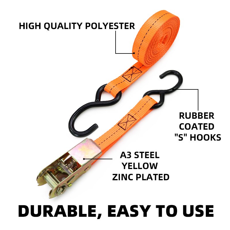custom logo 25mm 38mm 50mm heavy duty cargo lashing belts rachet tie down ratchet straps with hook
