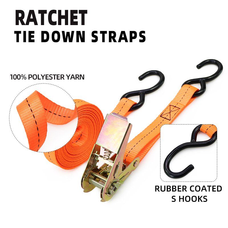 custom logo 25mm 38mm 50mm heavy duty cargo lashing belts rachet tie down ratchet straps with hook