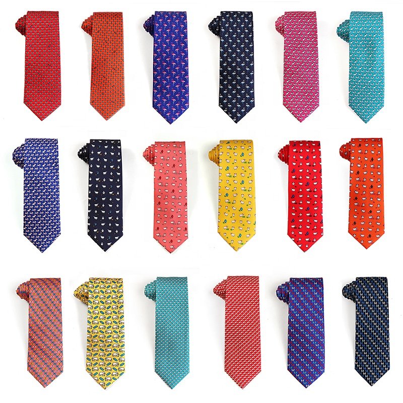 2024 Latest Design Silk Ties Custom Personalized Silk Necktie Animal Tie Digital Printing 100% Silk Mens Tie