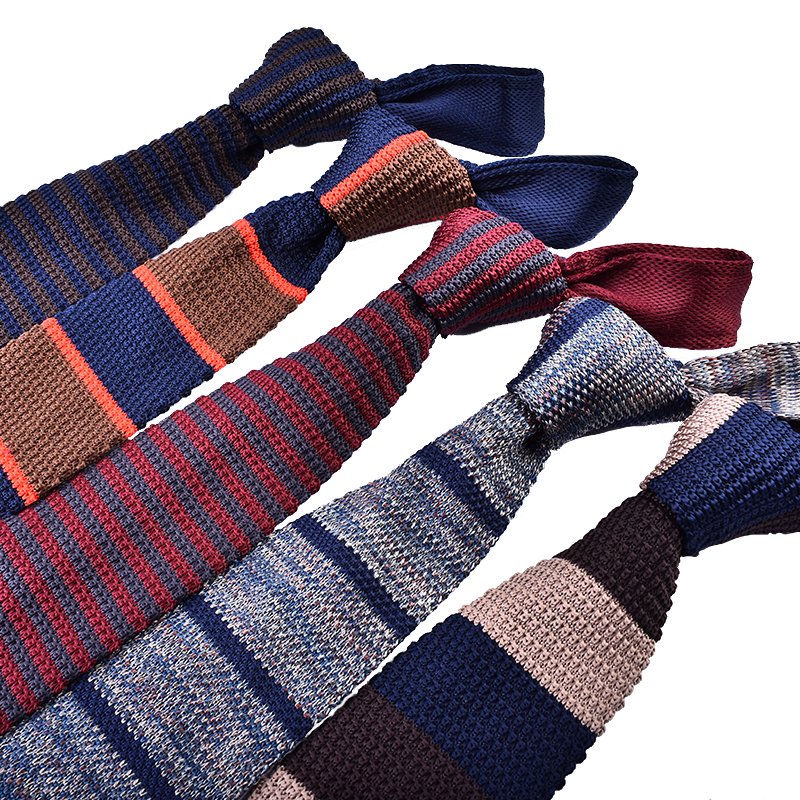 Hot Selling Men's Necktie Polyester Knit Skinny Ties With Big Arrow Blade
