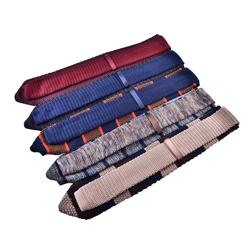 Hot Selling Men's Necktie Polyester Knit Skinny Ties With Big Arrow Blade