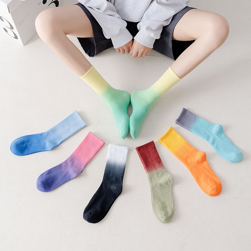 Comfortable Novelty Breathable Fashionable New Design Oem Unisex Custom Dip Dye Tie Dye Socks