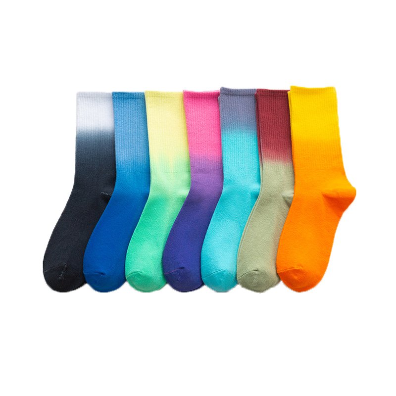 Comfortable Novelty Breathable Fashionable New Design Oem Unisex Custom Dip Dye Tie Dye Socks