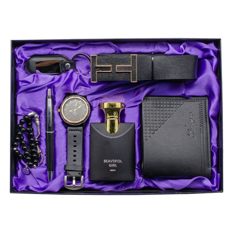 Men's holiday gift luxury purse watch Ordinary Key tool belt Perfume pen Prayer beads Gift box Business promotion gift set
