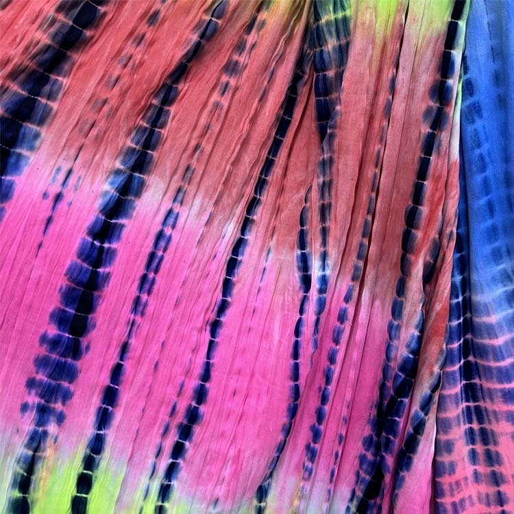 Good quality popular style 95% poly 5%spandex DTY brushed tie dye jersey fabric
