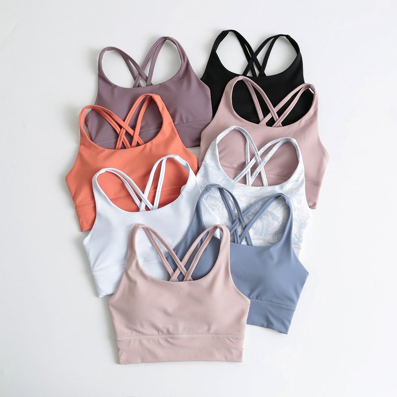 Women's High Impact Comfort Stretch Compression Elastic Training Fitness Bra Sportswear Active Yoga XL Size Spandex Printed
