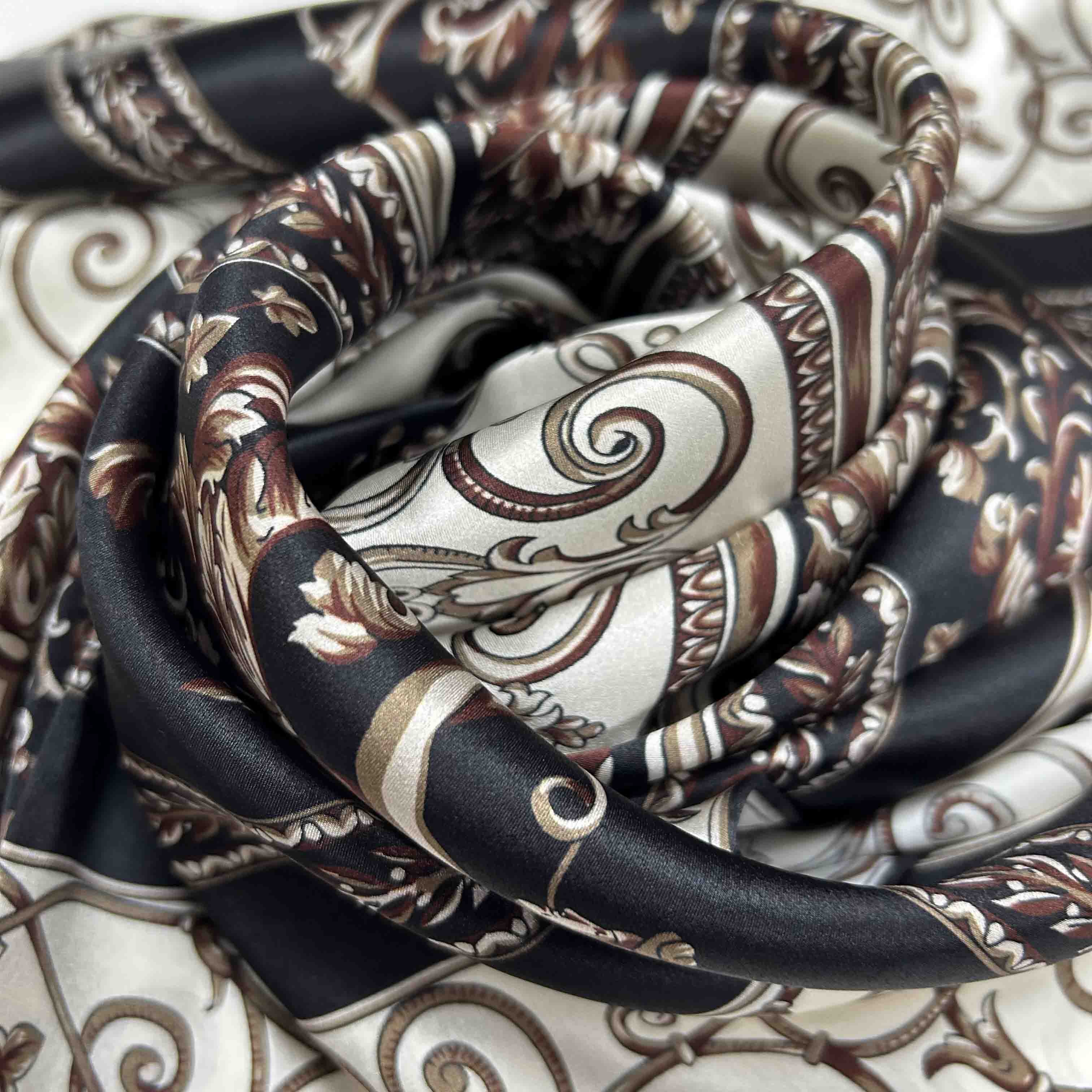 Digital Women Big Custom Silk Printing Square Scarves Satin Summer Silk Shawl For Women