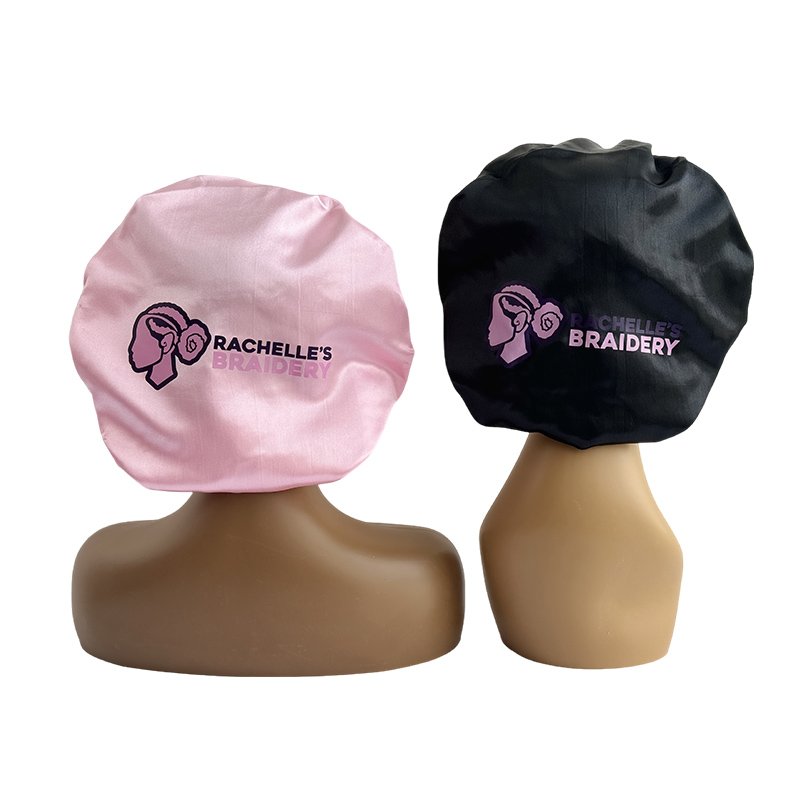 Reversible Silk Bonnet Satin Hair Silk Bonnet With Ties and Custom Eyelash Packaging Bag