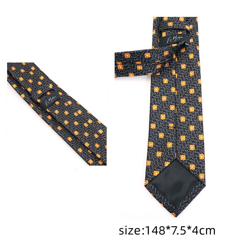 Male Vintage Fashion Casual 7.5cm Width Ties Men Business Formal Wear Polyester Fabric Paisley Wide Necktie
