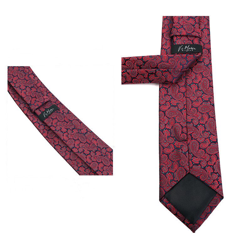 Male Vintage Fashion Casual 7.5cm Width Ties Men Business Formal Wear Polyester Fabric Paisley Wide Necktie