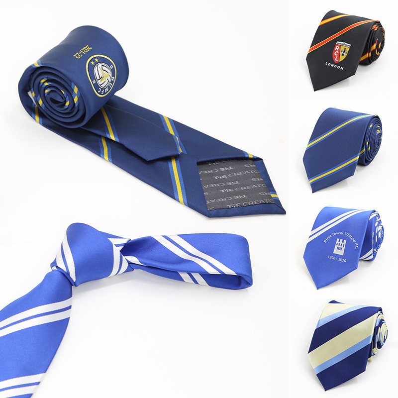 Cheap Free design school custom made necktie logo tie strong sew