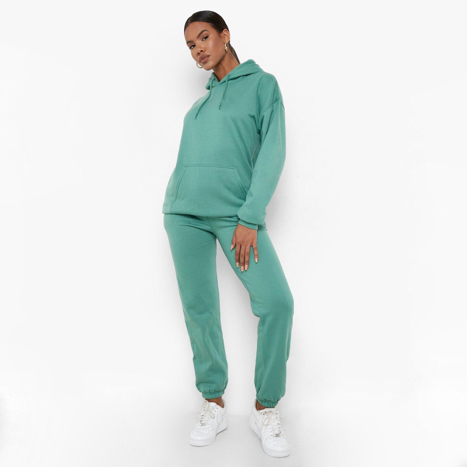 Custom Logo Oversized 2 Piece Track Suit Plain Sportswear Sweatpants Hoodie Set Gym Joggers Suits Women Sweatsuit Set Tracksuit