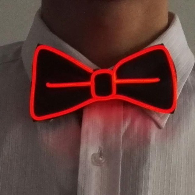D1120 Men LED Wire Necktie Luminous Light Up Bow Tie For Club Party Wedding Bowtie