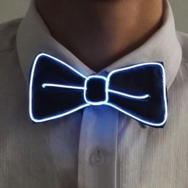 D1120 Men LED Wire Necktie Luminous Light Up Bow Tie For Club Party Wedding Bowtie