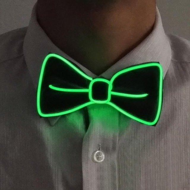 D1120 Men LED Wire Necktie Luminous Light Up Bow Tie For Club Party Wedding Bowtie