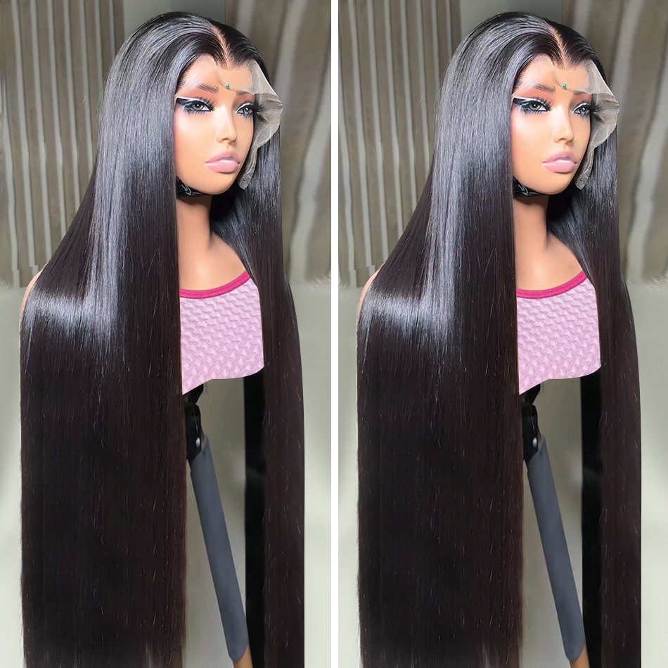 Raw Vietnamese Glueless HD Full Lace Front Wig for Women Cuticle Aligned Straight Long Hair Black Color