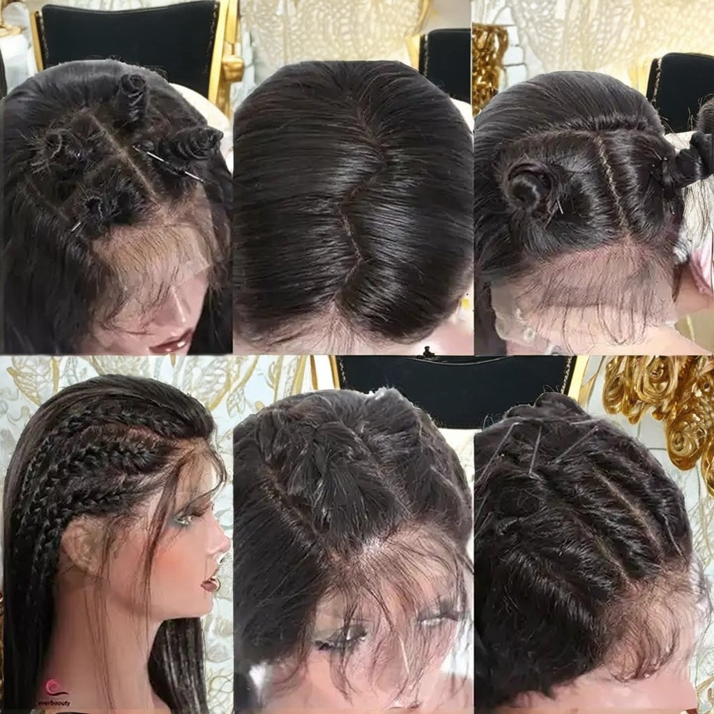 Raw Vietnamese Glueless HD Full Lace Front Wig for Women Cuticle Aligned Straight Long Hair Black Color