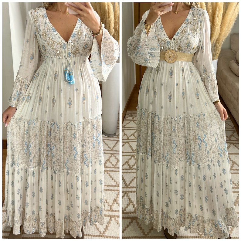 2024 Summer New Boho Sexy Maxi Dresses Sundress Plus Size Slip White Lace Dress Women Elegant Handmade From Indian Expoter