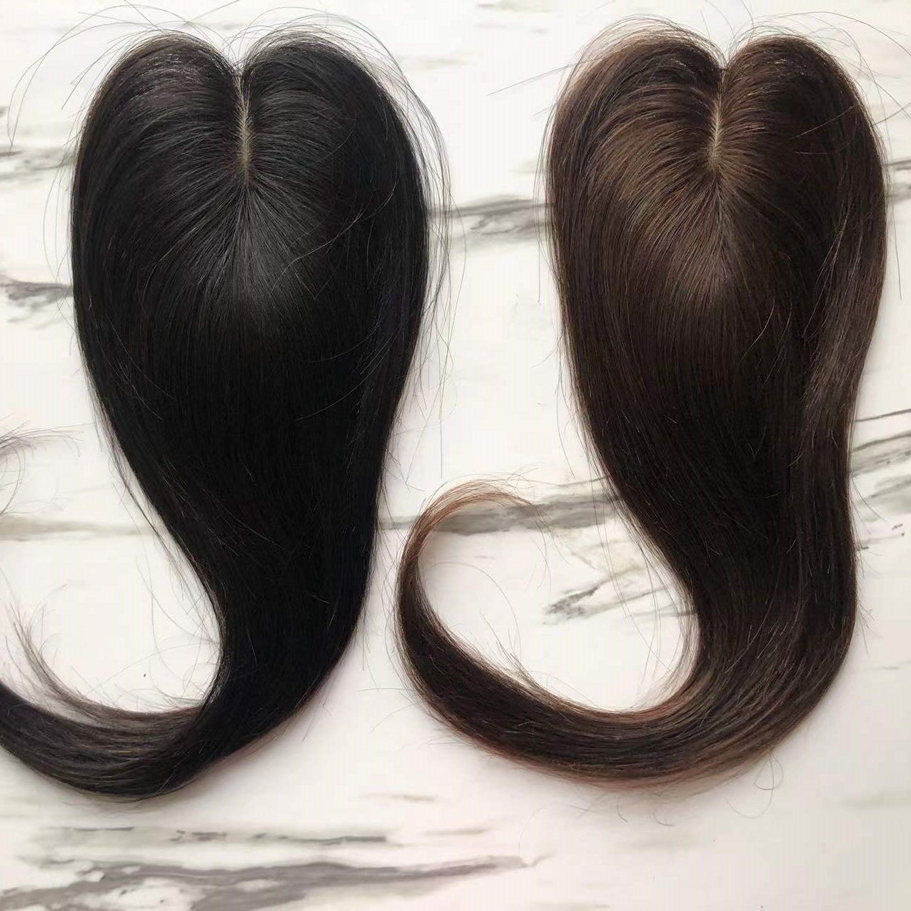 HQ Women Topper Silk Base 100% Clip in Human Hair Extensions Wholesale Remy Smooth Hair Hand tied Toppers
