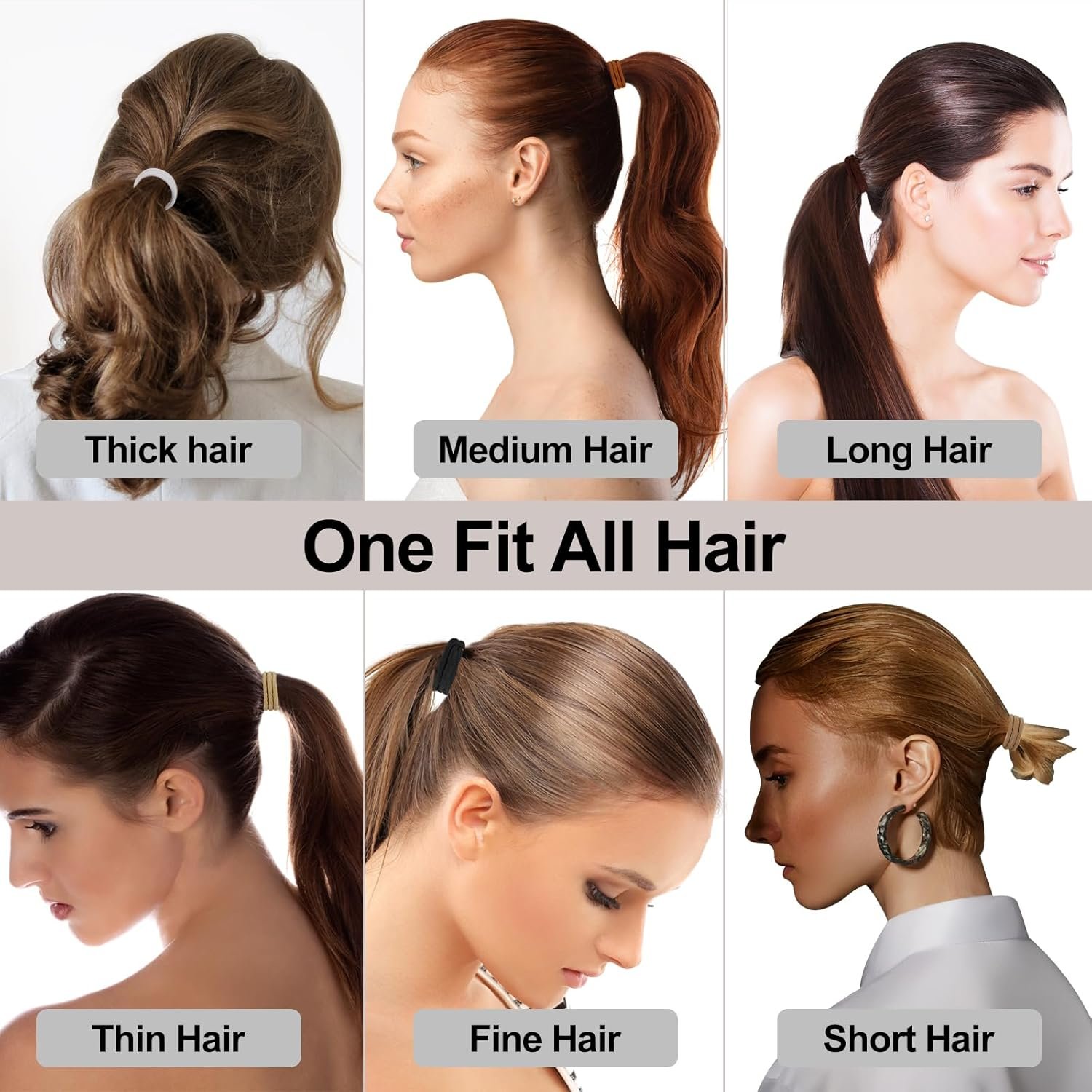 4MM Womens hair elastics Ponytail Holders Hair Bands Ouchless No Slip Strong Pony Tails Hair Ties for Thick