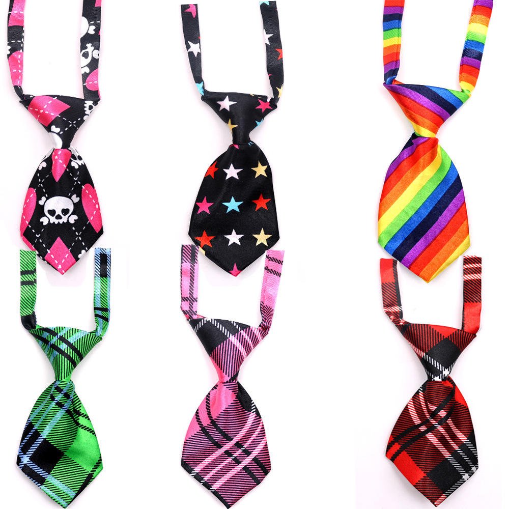 Wholesale Custom Adjustable Grooming Strap Pet Tie Cat Dog Bow Silk Tie Necktie For Collar