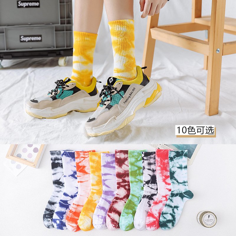 Sifot Colorful Crew Designer Sneaker Socks Compression Tie Dye Sports Socks for Unisex Pp Bag Wholesale Breathable Custom Cotton