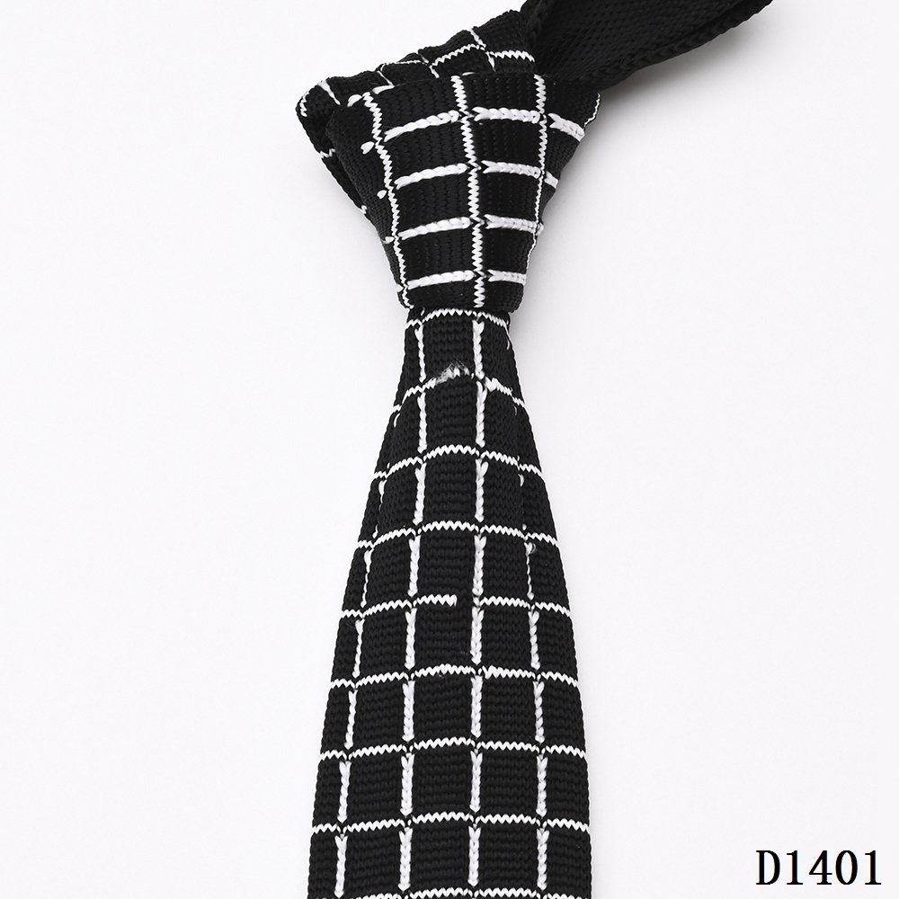 Yili Factory Supplier Custom Made Men Skinny Flower Plaid Design Polyester Neck Tie Knitted