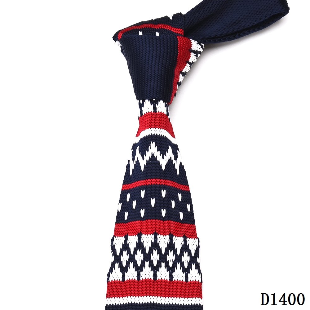 Yili Factory Supplier Custom Made Men Skinny Flower Plaid Design Polyester Neck Tie Knitted