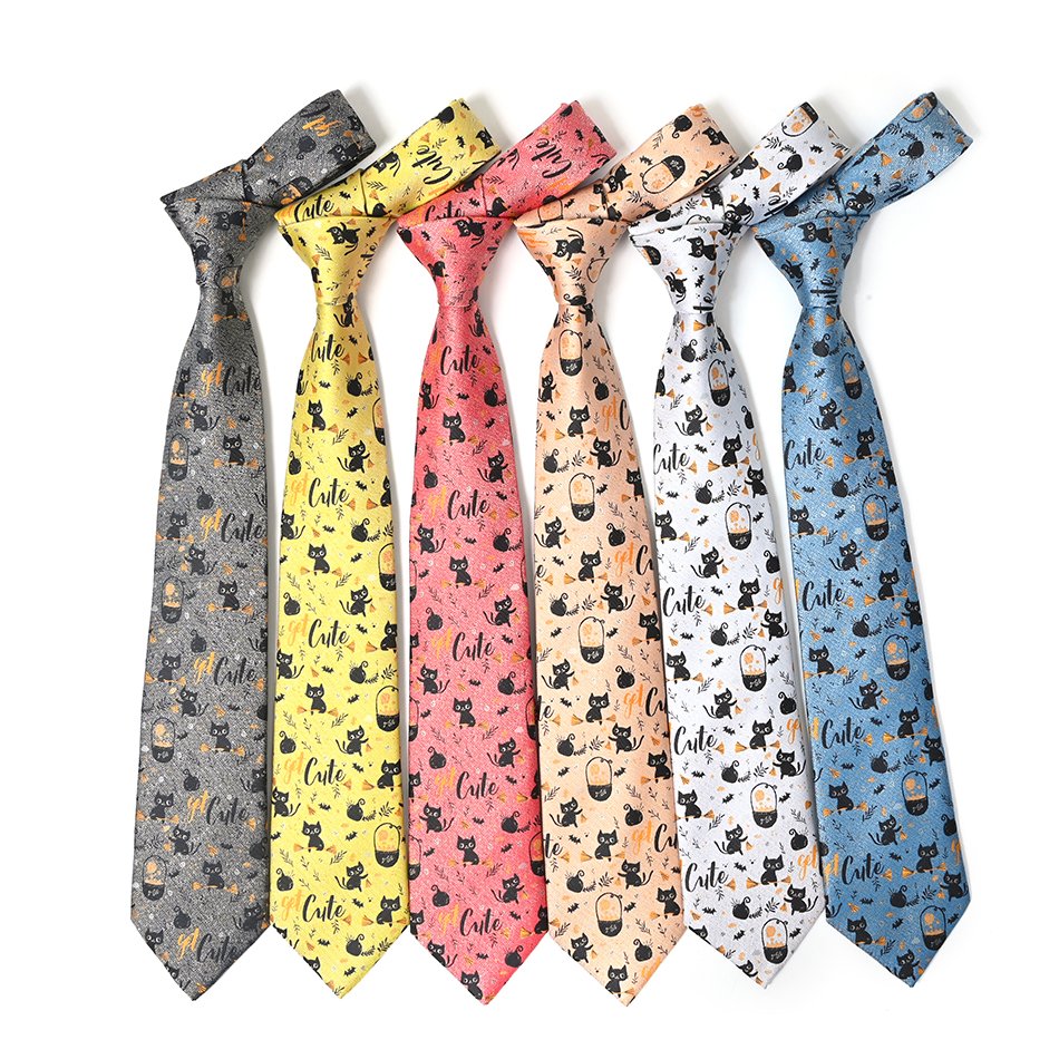 Yili Funny Mens Tie Holiday Season Party Gifts Neckties for Halloween Thanksgiving Christmas