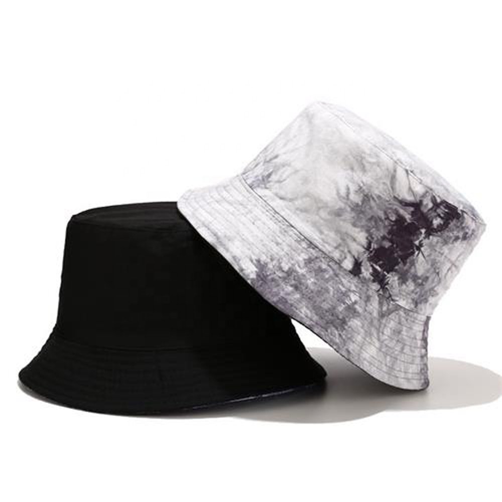 2024 Custom Bulk Tie Dye Women Mens Plain Wholesale Reversible Bucket Hats Caps With Design Logo Embroidery Print